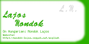 lajos mondok business card